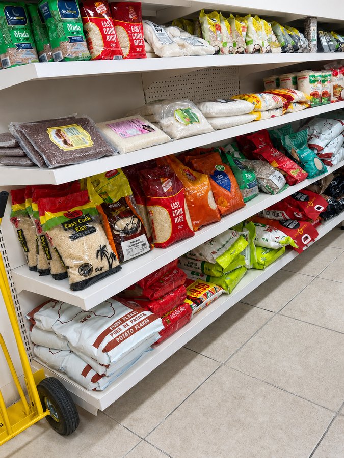 Sacks of rice and grains